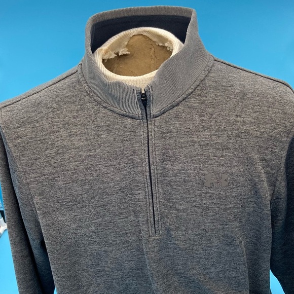 Under Armour Quarter-Zip Fleece Pullover Men's Gray Size Large - Picture 3 of 12